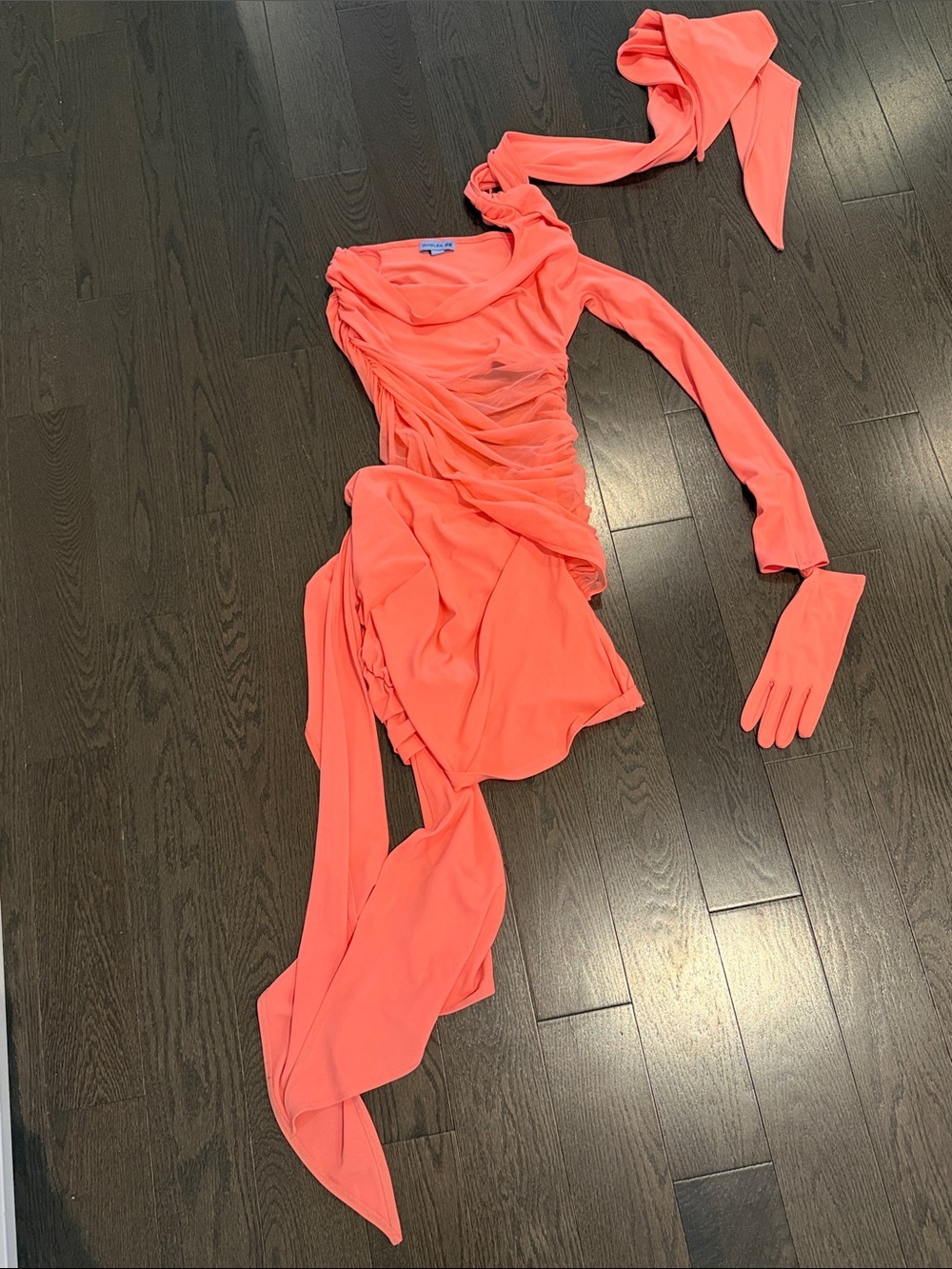 H&M X Mugler coral pink dress Medium - Picture 3 of 6